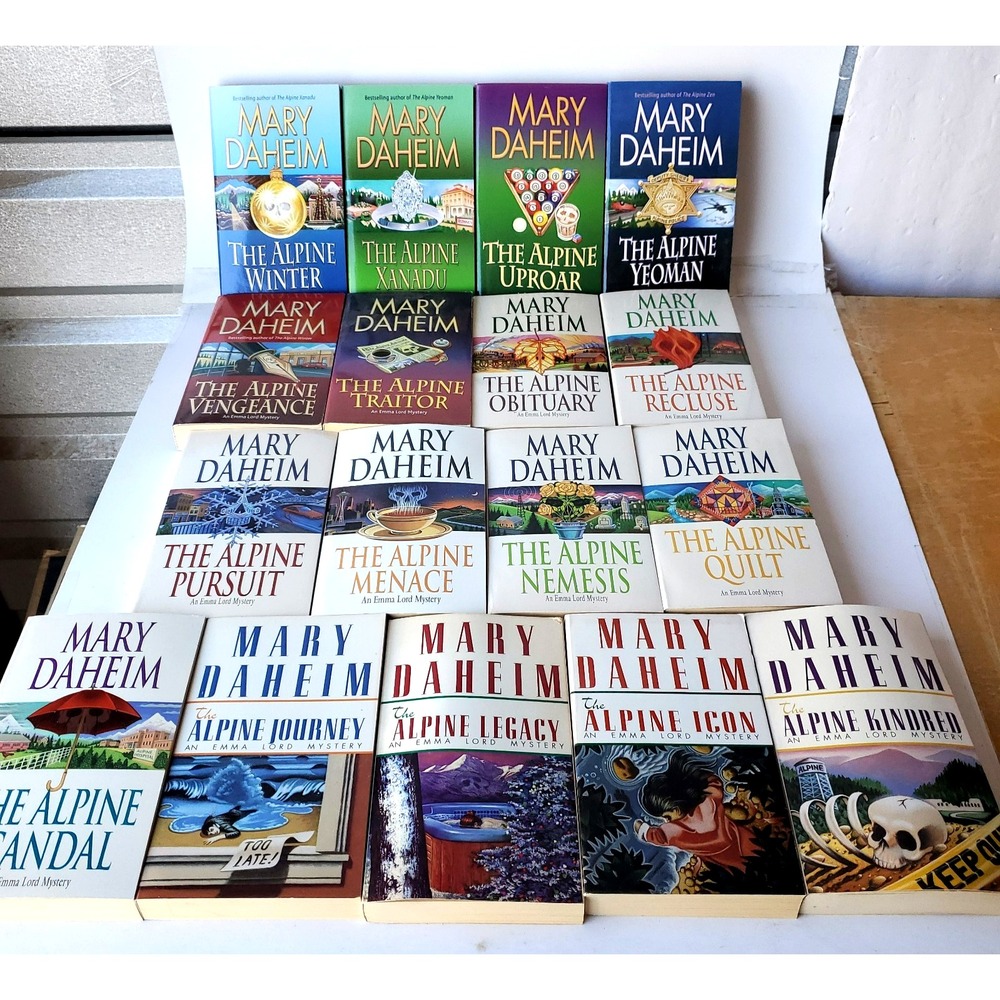 MARY DAHEIM Lot of 17 PB VTG NOS Alpine Series Emma Lord Mystery